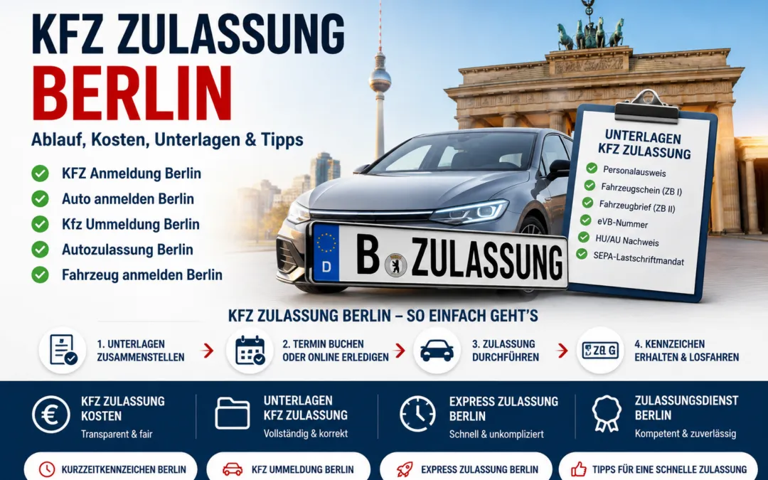 KFZ Zulassung Berlin: Ablauf, Kosten, Unterlagen & wichtige Tipps