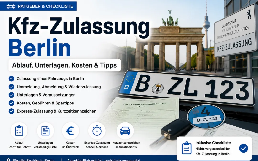 Kfz-Zulassung Berlin: Ablauf, Unterlagen, Kosten & Tipps