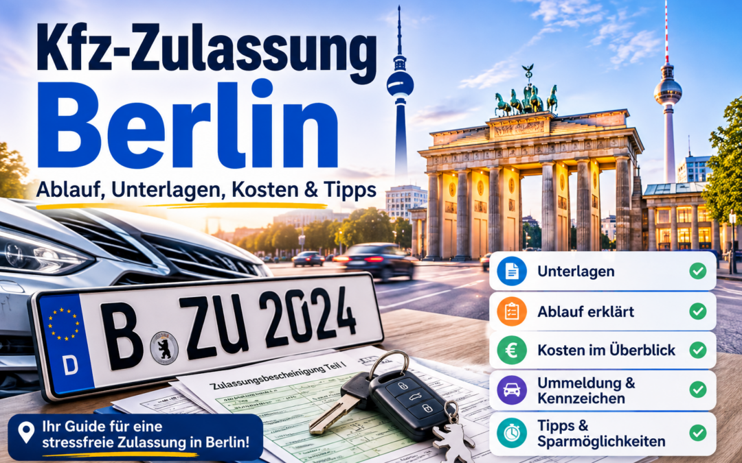 Kfz-Zulassung Berlin: Ablauf, Unterlagen, Kosten und wichtige Tipps